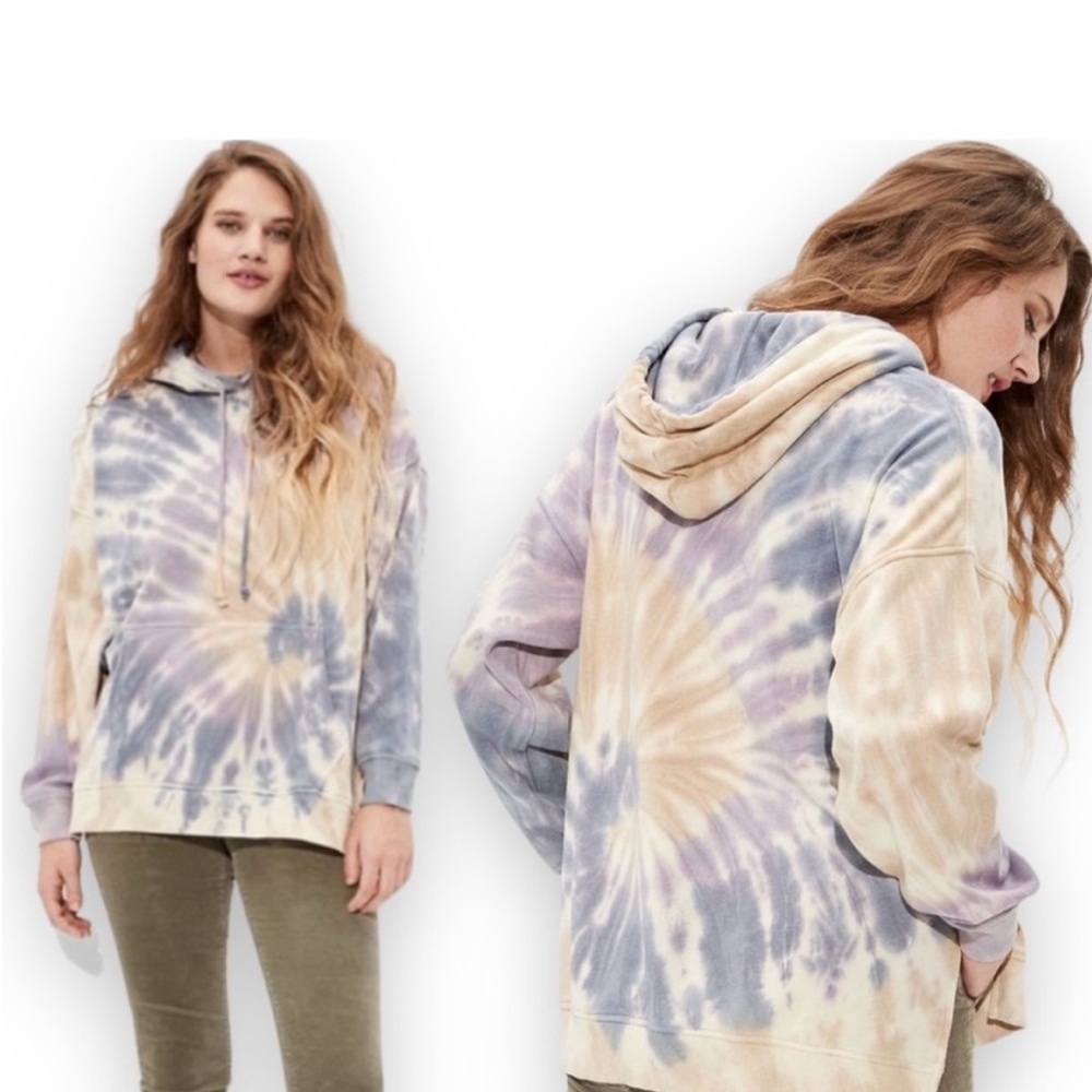 American eagle Ahh-mazingly soft oversized slouchy tie dye hoodie sweatshirt